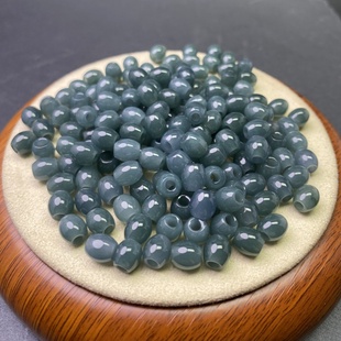 天然翡翠蓝水大孔桶珠玉珠子大孔米珠diy编织手链手串项链材料