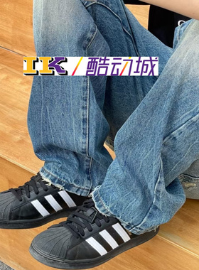 2K体育Adidas Superstar黑白金标经典贝壳头运动鞋复古板鞋EG4959