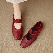 羊皮通用高帮鞋 圆头粗跟TPR 牛筋