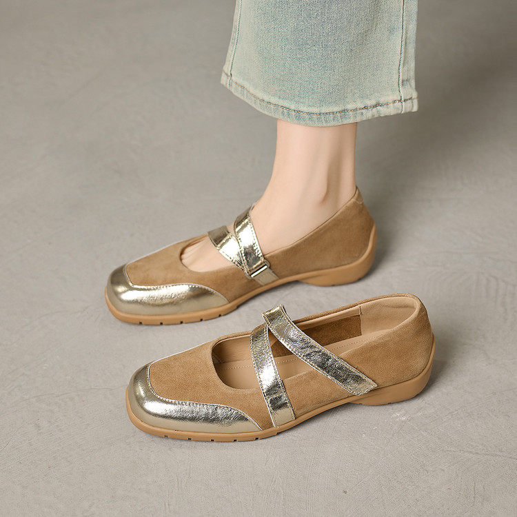 方头粗跟羊皮羊反绒（羊猄）2026年春季深口单鞋,女鞋,深口单鞋,淘宝优惠券,粉丝福利购,淘宝优惠卷