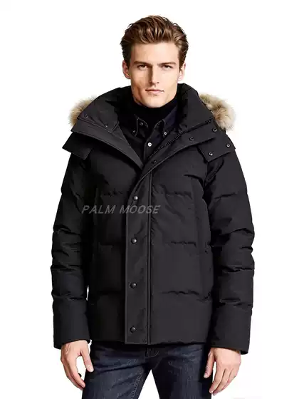Men Canadian Style Down Jacket Winter Fur Hood Wyndham Parka