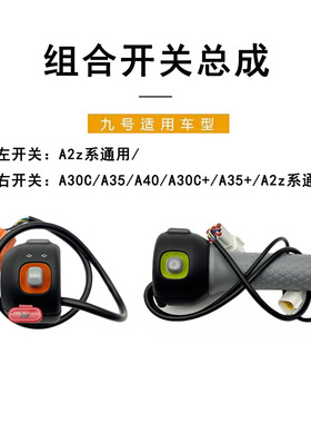 九号电动原装A30C/A35/A40/A30C+/A35+/A2z组合开关总成+油门转把