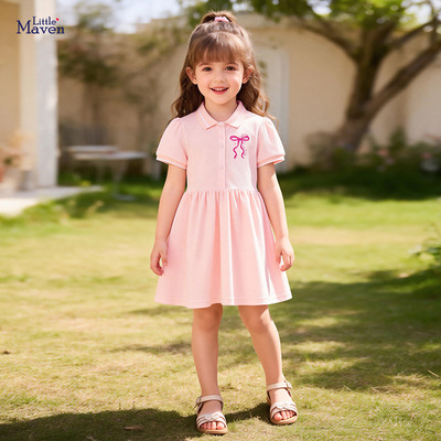 Little maven女童连衣裙 夏季可爱宝宝裙子 欧美儿童公主裙