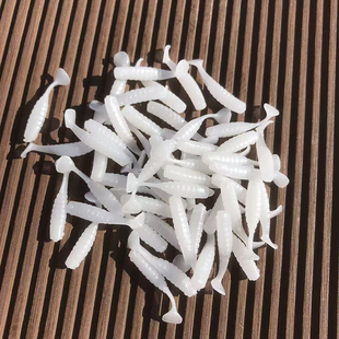 2.5cm波动小T尾鱼路亚微物根钓钩软饵海鲈翘嘴鳜鱼假饵软虫根钓用