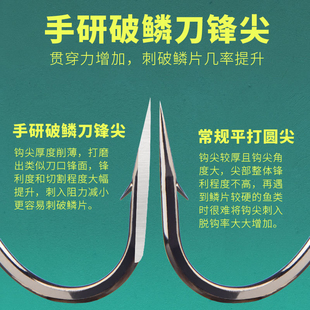瑞美人同款加强版新关东大号关东进口鳞刀锋新关东手研锚鱼钩锚钩