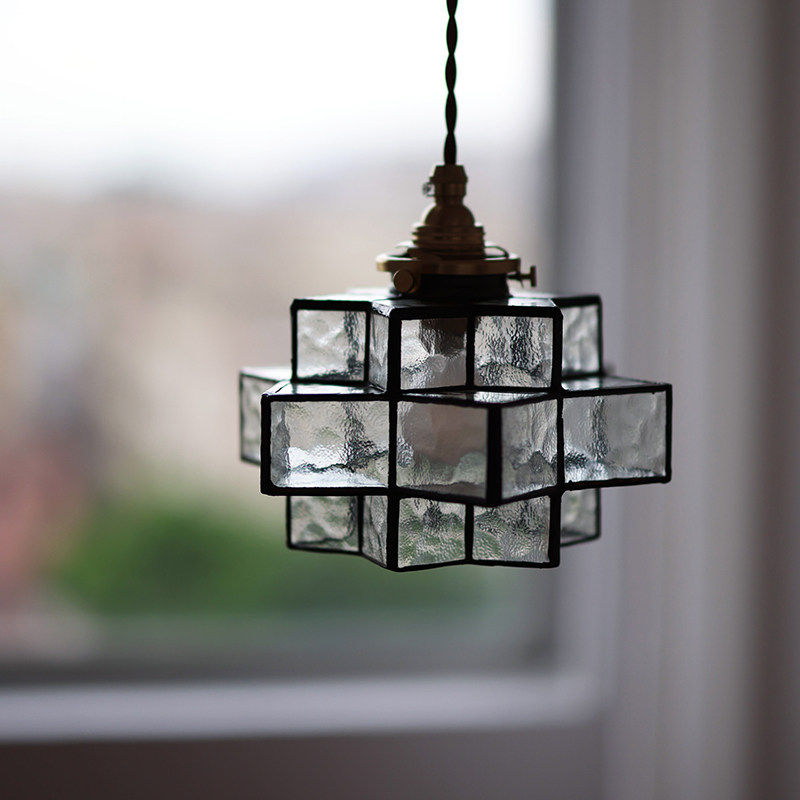 日本个性复古手工吊灯中古玄关过道床头咖啡厅吧台民宿玻璃小吊灯