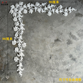 法式 饰 拼花石膏背景墙小鸟蝴蝶花卉浮雕GRG客餐厅卧室背景墙面装