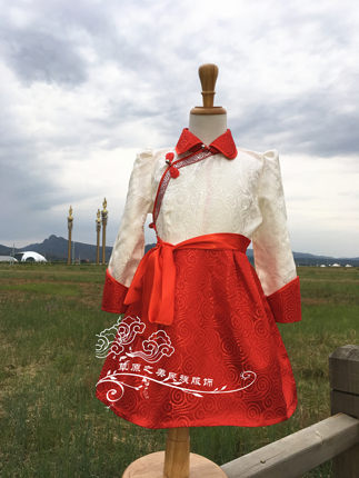 儿童蒙古袍春秋女童蒙古族舞蹈演出服日常生活女孩蒙古服饰新品