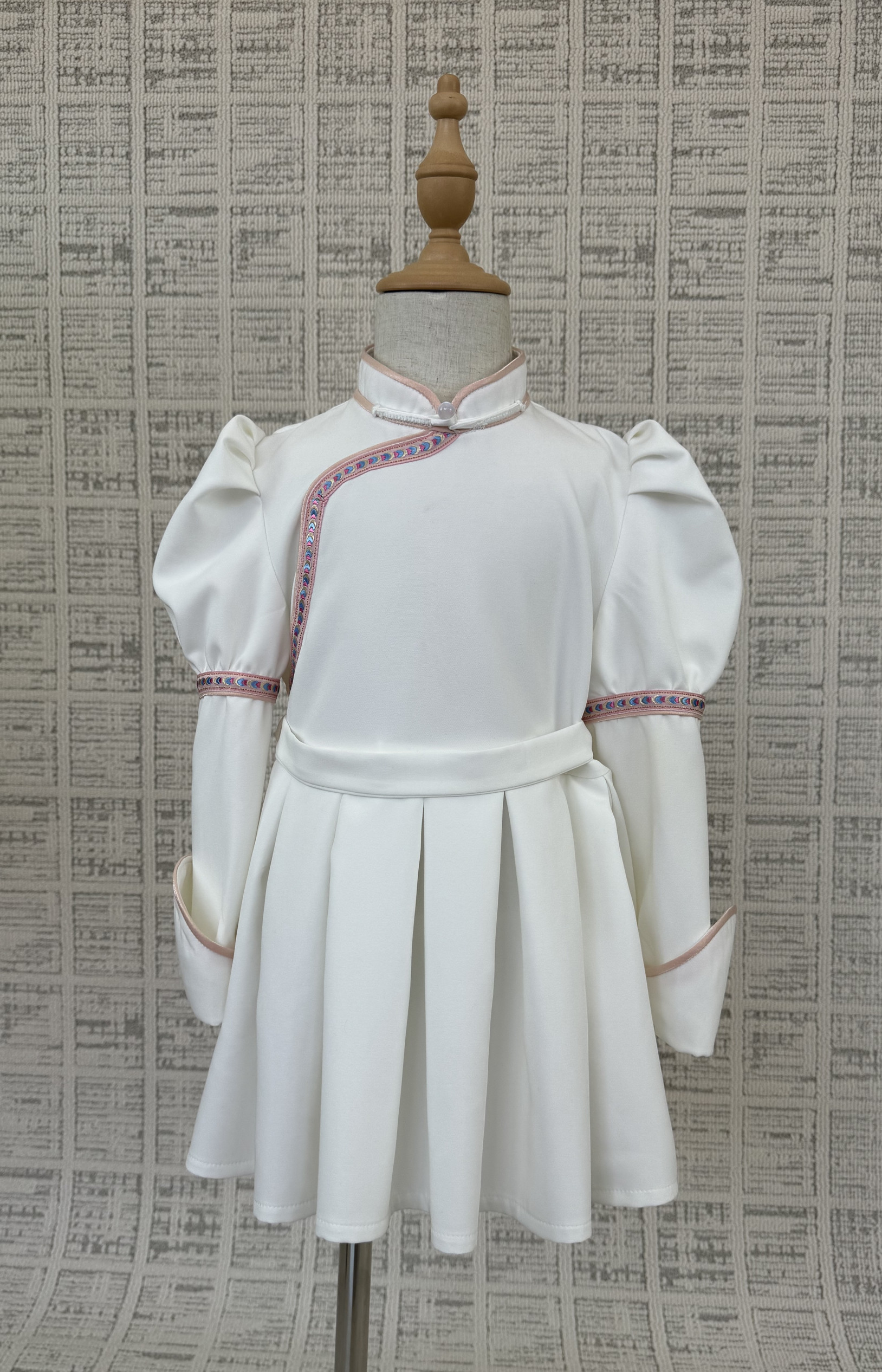 蒙古袍春秋季女童演出服舞蹈表演少数民族日常薄款儿童蒙古服包邮