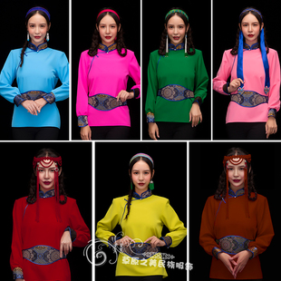 蒙古元素民族风女士生活装蒙古风蒙族女装日常装蒙古袍短上衣新品