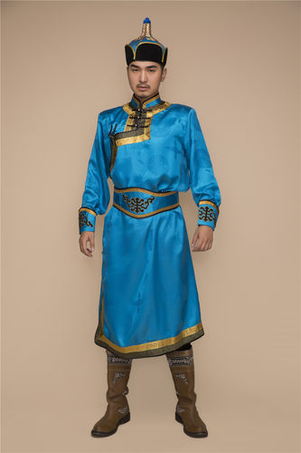 蒙古族时尚男士蒙古服饰少数民族生活装男款蒙古袍舞蹈演出服新品