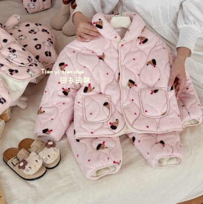 【1200g巨厚省服】再也不怕冷了！三层夹棉加绒棉袄套装25770