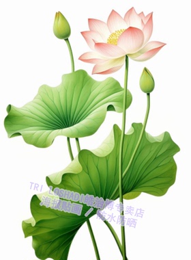 出淤泥不染唯美荷花自粘装饰画家居墙贴防水卫生间贴画莲花图贴纸