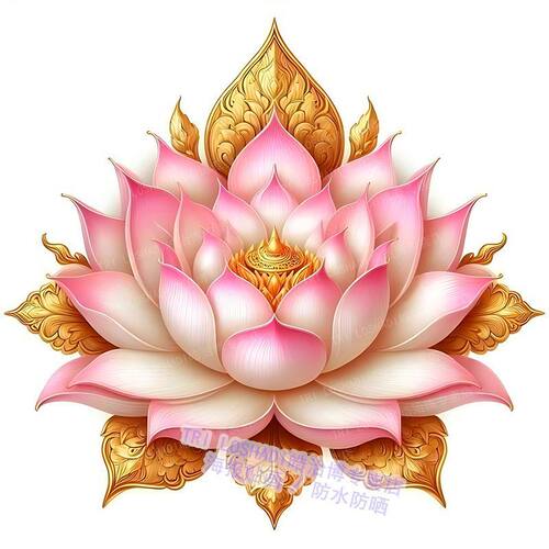唯美禅意净心佛莲创意贴画金莲花佛堂贴纸贴墙冰箱马桶贴防潮遮丑