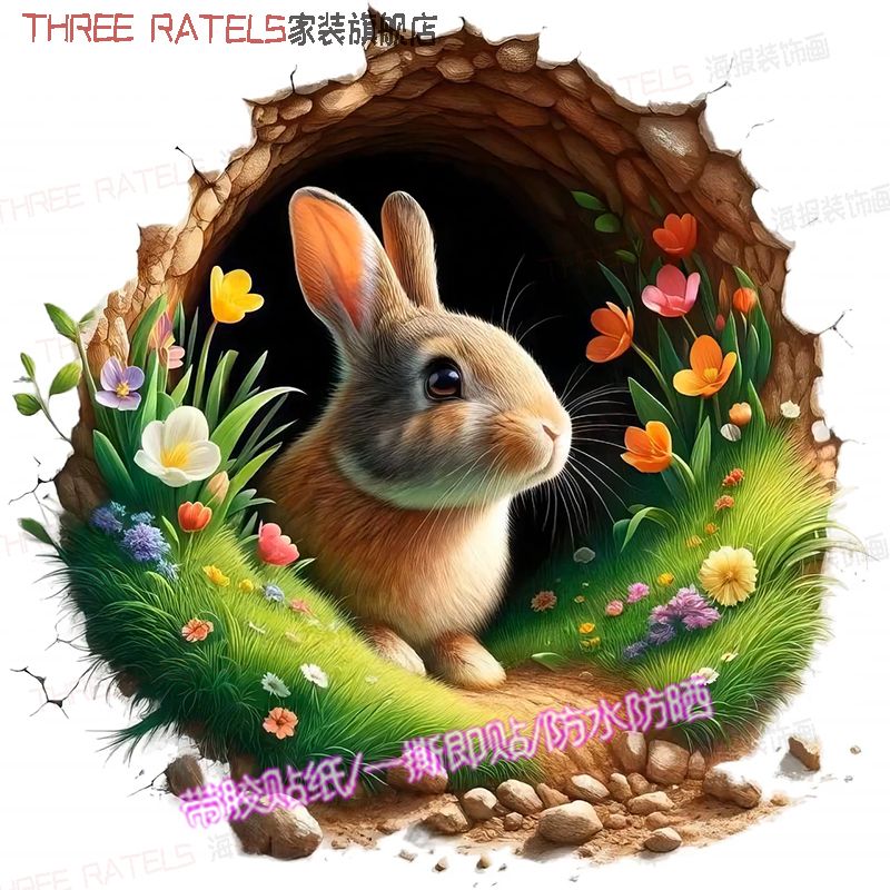 3d自粘贴画PVC防水防晒无痕背胶