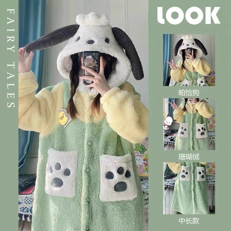 加厚睡袍女冬季新款珊瑚绒可爱浴袍卡通睡衣学生克外穿睡衣,女士内衣/男士内衣/家居服,睡袍/浴袍,淘宝优惠券,粉丝福利购,淘宝优惠卷