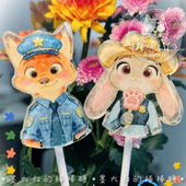 立体朱迪尼克疯狂动物城2周边可爱棒棒糖礼物可定制创意网红糖果