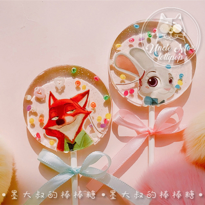 疯狂动物城狐狸兔子棒棒糖网红