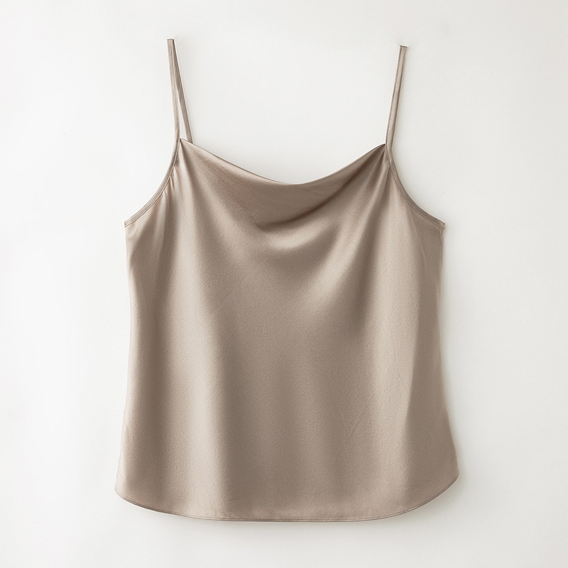 思诺芙德细肩带荡领真丝吊带