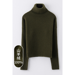 打底长袖 秋冬高领百搭短款 上衣女士羊绒衫 100%山羊绒