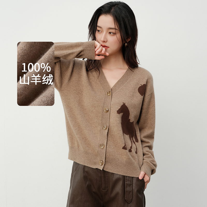 思诺芙德100%山羊绒开衫