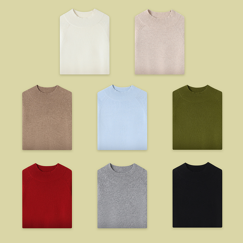 思诺芙德基础好版型半高领羊绒衫女100%山羊绒厚款毛衣针织打底衫