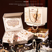 mobee美丽星耀小女孩首饰盒diy手工女童生日礼物儿童串珠链玩具