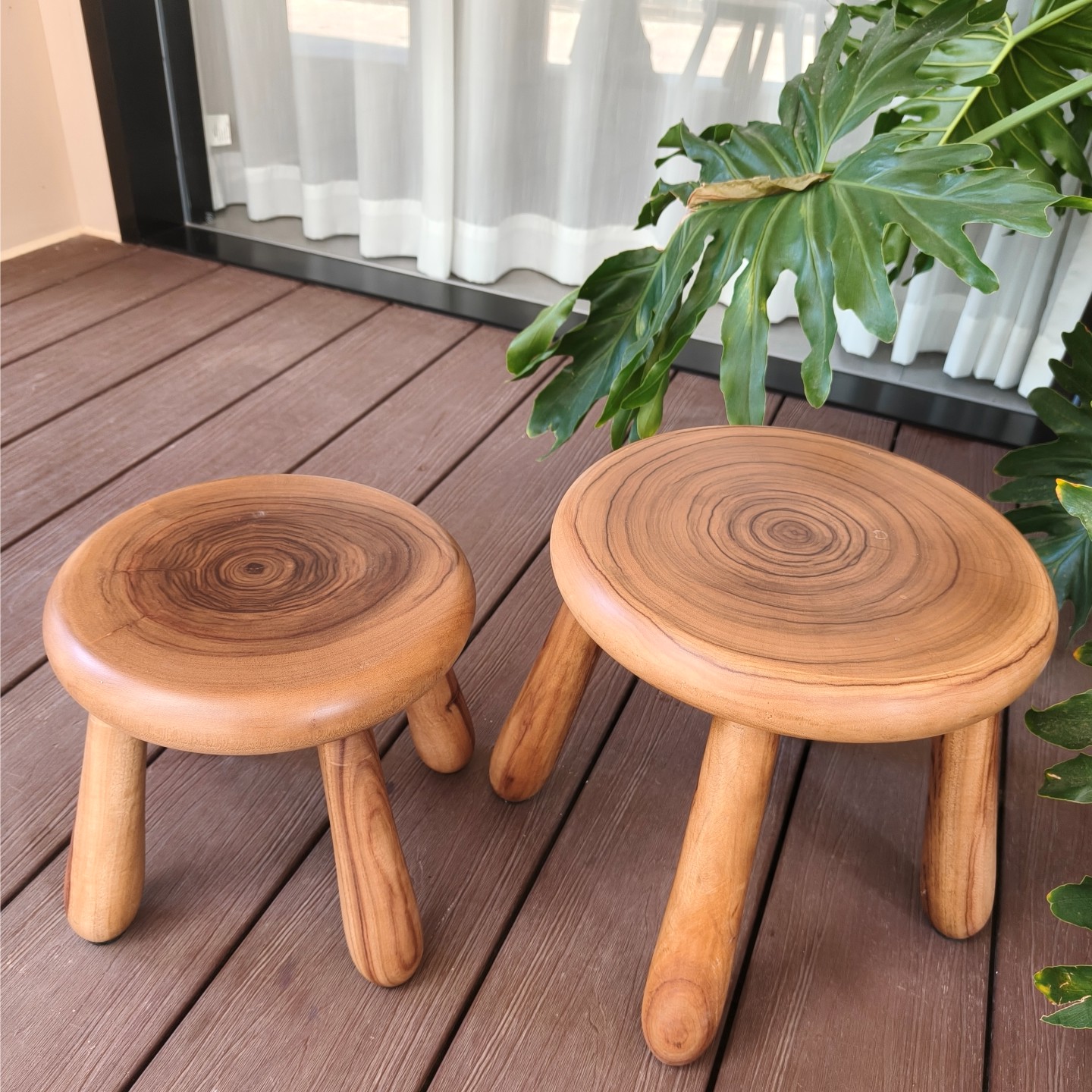 原创香樟木年轮凳原木艺术创意简约板凳矮凳成人小孩民宿圆凳木凳