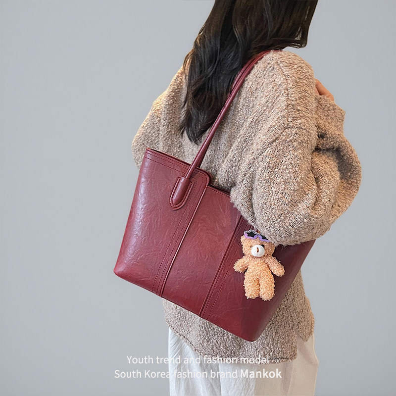 Mankok大容量喜庆红色婚包女新款时尚轻奢高级质感单肩新娘托特包,箱包皮具/热销女包/男包,通用款女包,淘宝优惠券,粉丝福利购,淘宝优惠卷