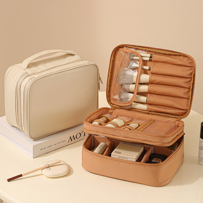 牛津布化妆包大号便携日韩风格洗漱包收纳盒大容量女化妆袋防
