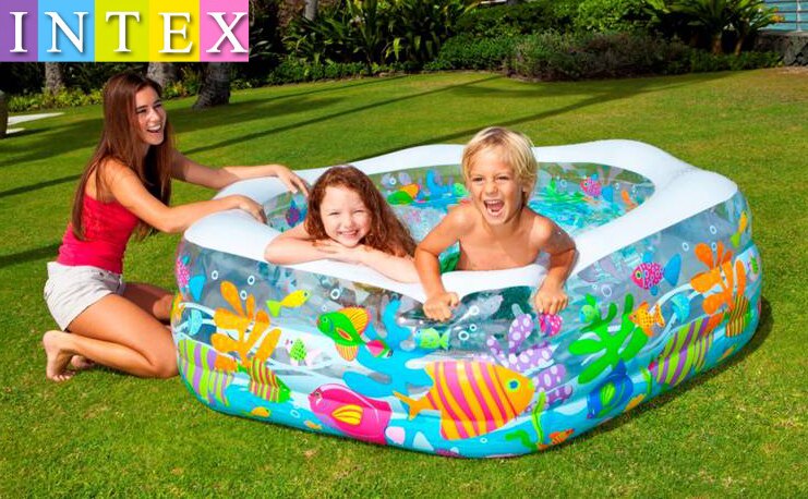 送电泵正品INTEX56493海底世界家庭充气水池 充气游泳池 海洋球池