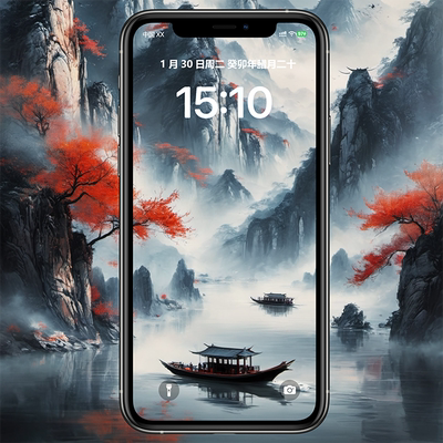 高清手机壁纸 国风山水花鸟风景壁纸2K iPhone高清壁纸设计素材