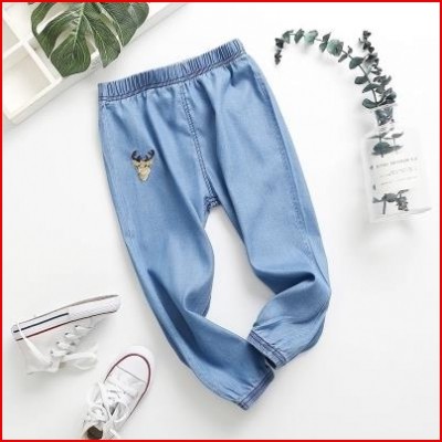 Pants Boy Pants Pants Anti Subcotton Silk Children Thin Summer Spring Clothing Sports Spring Autumn Pants Sports Pants Mosquito Breathable Denim Pants