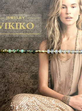 VIKIKO【幸运】串珠天然半宝绿松石海蓝宝水晶手工编织女生小手链