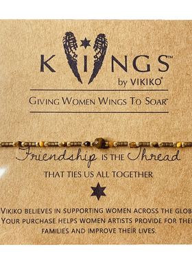 VIKIKO【稳重财富】串珠天然虎晶石元素1.5mm女生幸运细小手链绳