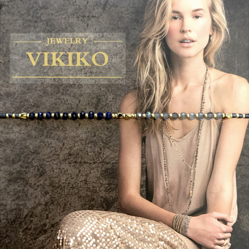 VIKIKO【幸运永恒】串珠小众设计天然青金石女生小手链闺蜜小礼物