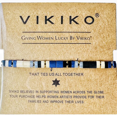 VIKIKO原创小众设计限量款925银扣幸运手链闺蜜青金石色百搭礼物