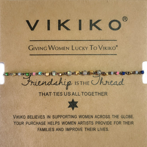 VIKIKO姐妹月光石编织精致手链