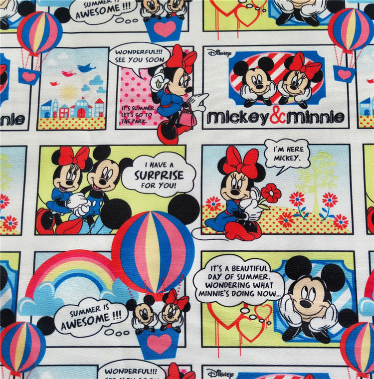 卡通米老鼠漫画手工diy拼布包包细帆布涤 桌布窗帘抱枕套家纺布艺