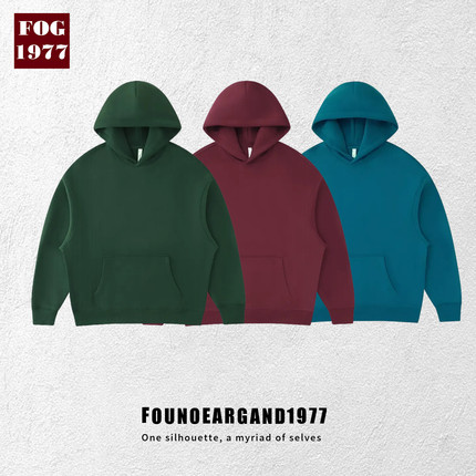 FOG 美式重磅加绒加厚 廓形落肩连帽帽衫宽松卫衣百搭保暖欧美潮