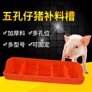 加厚小猪食槽子仔猪补料槽产床保育塑料喂食器乳猪多孔长条饲料槽