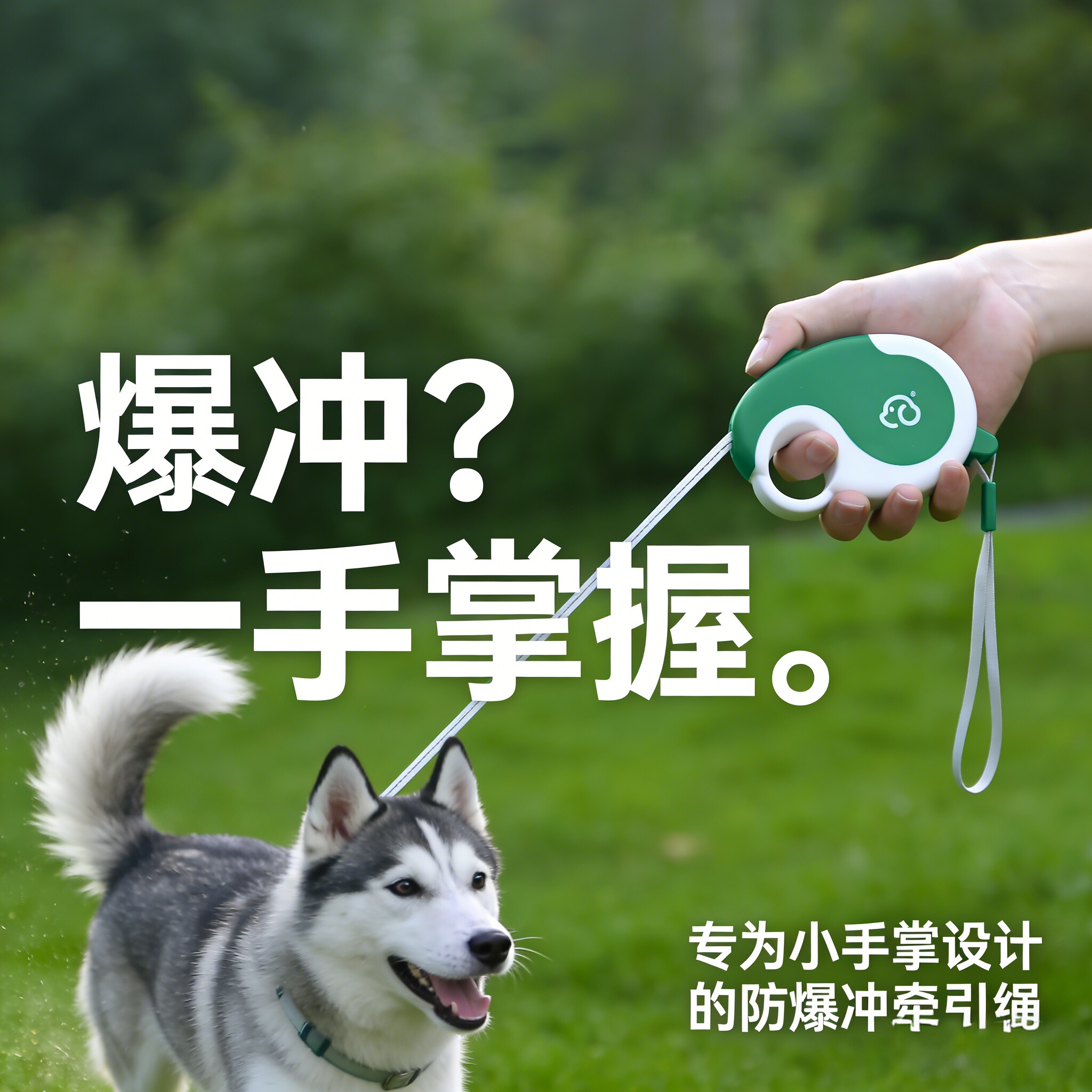 休普迷你牵引绳遛狗绳子自动可伸缩防挣脱中小型犬泰迪柯基防爆冲