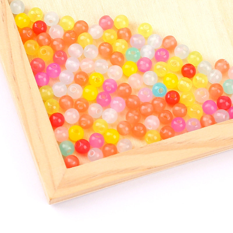 糖果色仿玉玻璃珠子散珠 儿童diy饰品配件手链项链手工串珠材料