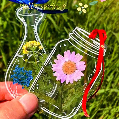 透明书签手工diy材料干花