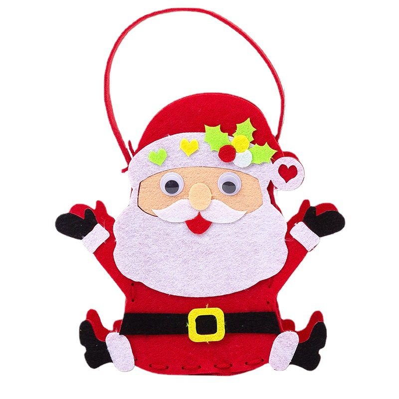圣诞节礼物儿童礼品袋幼儿园儿童手工diy不织布糖果袋 雪人手提包