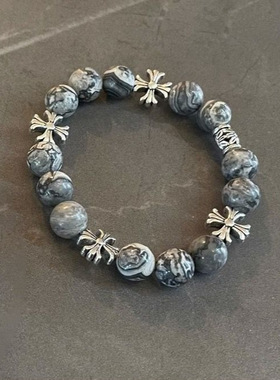 十字花地图石手链男百搭