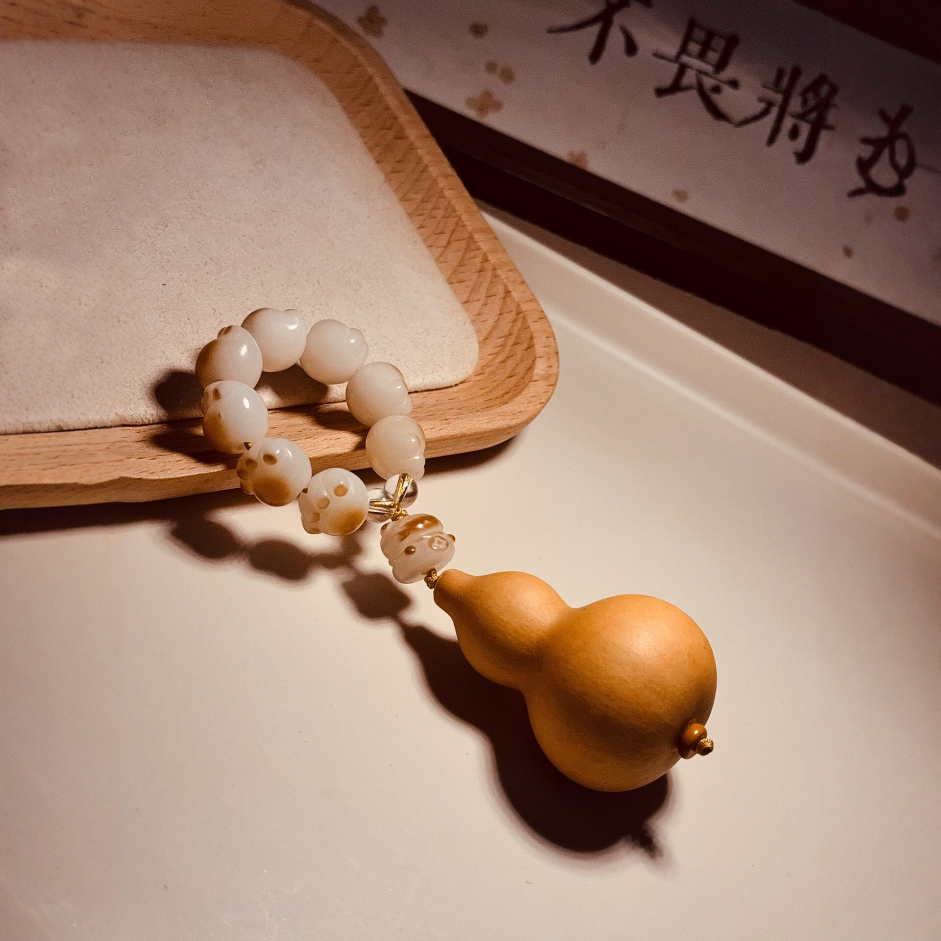 天然小葫芦旋转镶口配饰文玩菩提雕件手把件镶头国风手工饰品