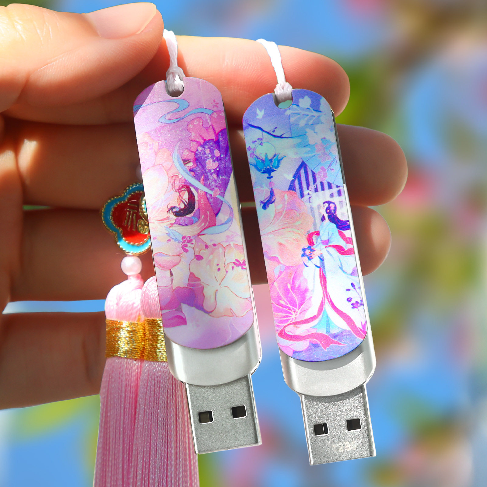 桃之夭夭公主女生U盘16G128G古典优盘文创纪念品送朋友同学伴手礼