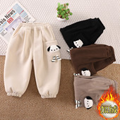 女童洋气卫裤 儿童加绒裤 男宝宝卡通一体绒休闲裤 新品 加厚潮 子冬装