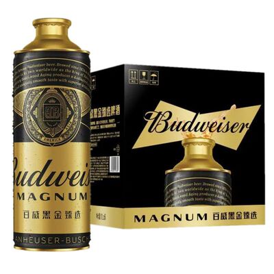 国产百威黑金臻选1L*6桶整箱装Budweiser高端啤酒高度